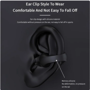 سماعة أذن لاسلكية عالية الدقة 5.2، مزودة بمشبك للأذن، تعمل بتقنية التوصيل العظمي، متوافقة مع بلوتوث، تعمل باللمس، مناسبة للرياضة، مزودة بخاصية إلغاء الضوضاء وميكروفون.