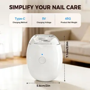 electric nail file for adults & babies, rechargeable automatic nail clipper with led light & 3 speeds, toenail and fingernail grooming kit for home use(2pc)